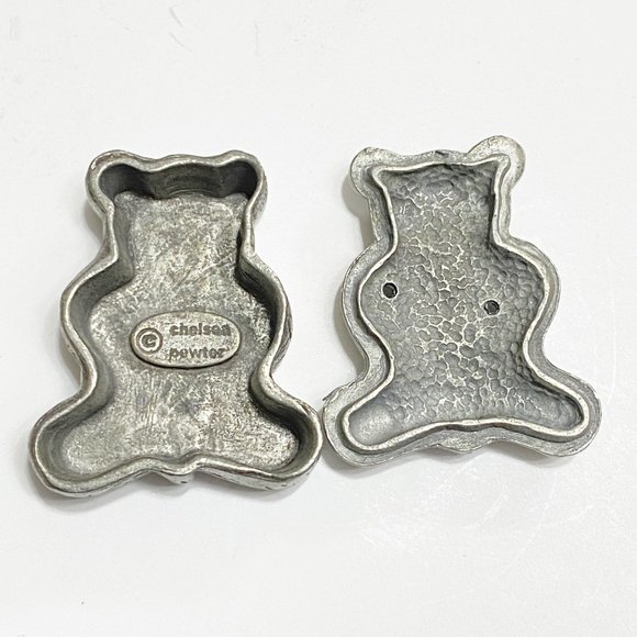 Vintage July Birthday Bear Chelsea Pewter Jewelry Trinket Box - Picture 7 of 10